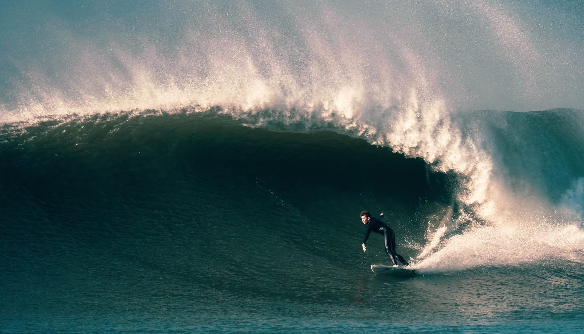 Croyde Bay surfer on a big wave
