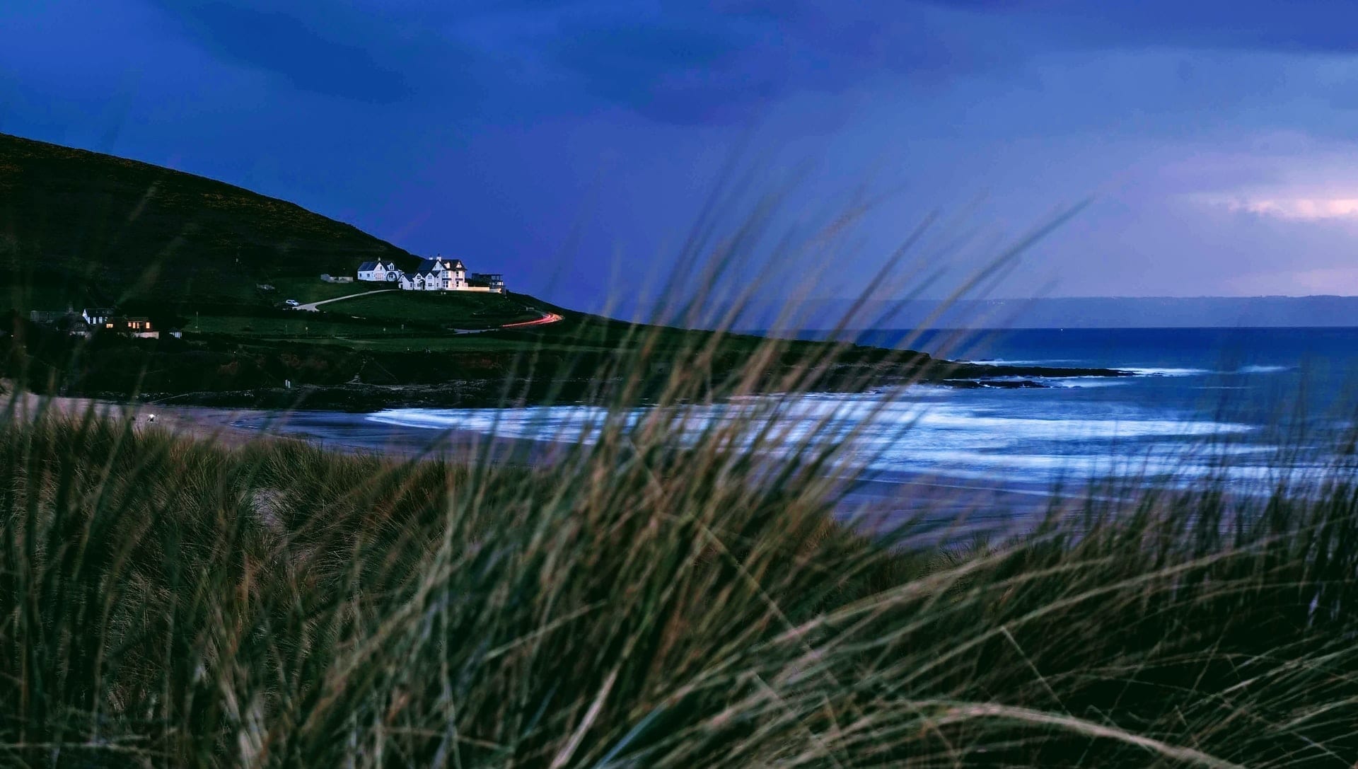 View of Croyde Bay in the evening