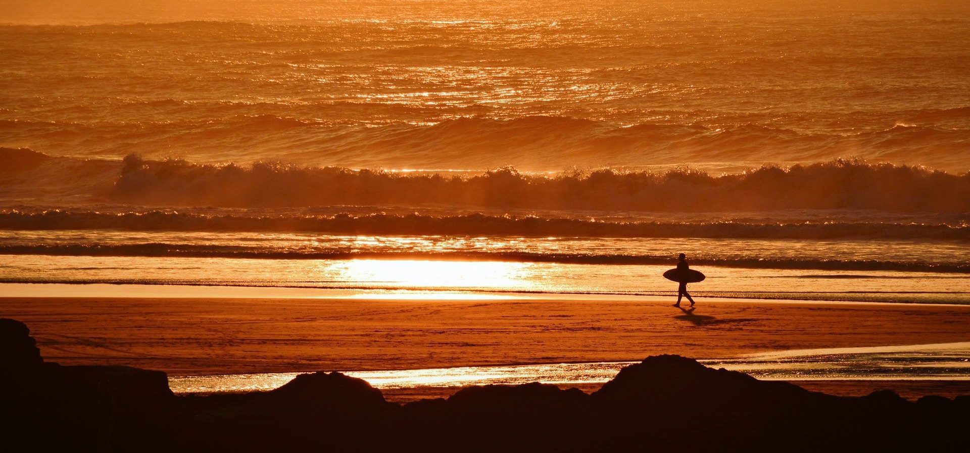 Perranporth Beach Surfing in Cornwall